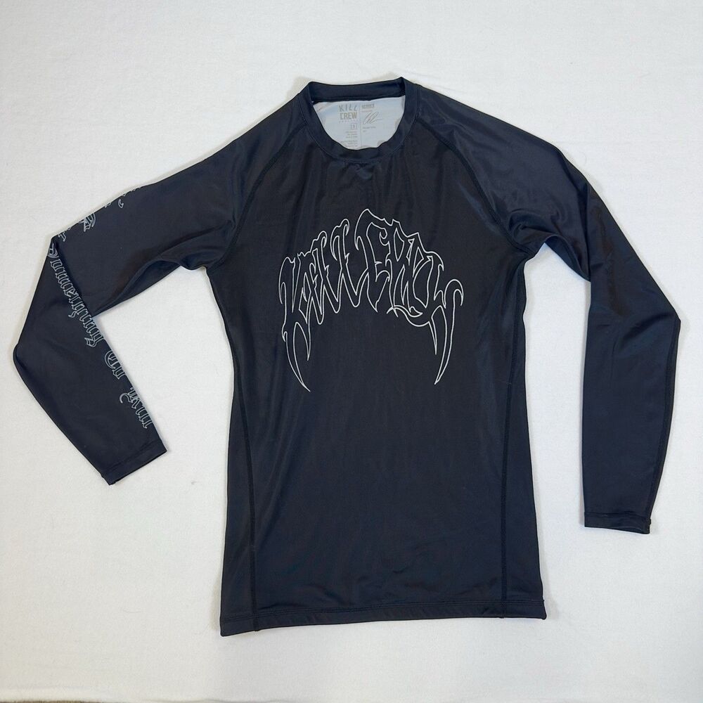 Kill Crew Lone Wolf Mens Rash Guard Tee Shirt Size S Porrada Series Black White